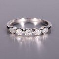 wholesale S925 Silver Moissanite Five-Stone Shared Prong Ring, Minimalist Design Women's Band Elegant Fashion Trend Unique-0-1