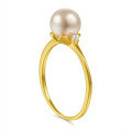wholesale 925 Sterling Silver Hot-Selling New Inlaid Pearl Women's Ring, Electroplated Gold Without Fading, Minimalist and Fresh Index Finger Ring-0-4