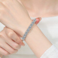 Gold-Plated S925 Silver Moissanite Full Diamond Square Bracelet-0-2