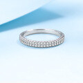 wholesale PT950-plated S925 silver double-row diamond ring for women, set with moissanite, available for dropshipping-0-0
