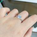 wholesale S925 Silver Moissanite Ring 2 Carat D Color Moissanite Stone Classic Six-Prong Setting Tiffany Style Ring Factory Direct-0-3