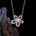 S925 Silver Cross-Border Exclusive Personalized Fan Flower Moissanite Necklace-0-1