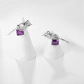 wholesale S925 Silver Designer High-End French Romantic Earrings with Bird Design and Natural Amethyst Ear Studs-0-2