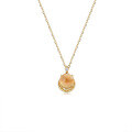 wholesale [14K Gold Plated 925 Silver] Petite Design New Luxury Natural Orange Agate OL Versatile Collarbone Necklace-0-0