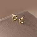 wholesale S925 sterling silver small twist round stud earrings, delicate and compact, fashionable for women's daily wear M05060-0-0