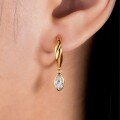 wholesale S925 Silver Gold Color Marquise Moissanite Earrings Simple and Luxurious Small Pendant Design Women's Best Seller-0-2
