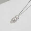 wholesale S925 Sterling Silver Freshwater Pearl Necklace with Winter Chinese-inspired Pendant Women's Designer Pendant Gourd Collarbone Chain Wholesale-0-2