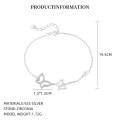 wholesale 925 Sterling Silver French Openwork Butterfly Flying Bracelet For Women With Luxury Micro-set Zirconia-0-6