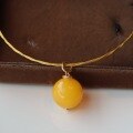 wholesale S925 Silver Natural Large Beeswax Amber Pendant, Original Design with a Sense of High-End, Personality, and Elegance-0-0
