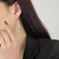 wholesale 925 Sterling Silver Long Tassel Pearl Earrings, Women's Small Batchins。-0-2