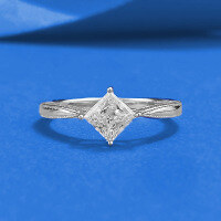 wholesale S925 silver new mini 5*5mm princess-cut diamond ring band wedding matching ring for women-R1507 Princess Cut White Diamond>No. 8