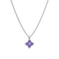 wholesale 925 Silver Cross-border Women's Small and Minimalist Luxury Birthstone Series Colorful Flower Pendant Fresh and Elegant Collarbone Necklace-0-6