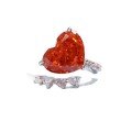 wholesale 925 silver jewelry new padparadscha high carbon diamond ring set with 8*10 heart-shaped women's-0-4