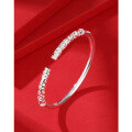 wholesale 999 Sterling Silver Solid Open-ended Bracelet for Men and Women, Golden Cudgel Bangle, Ruyi Jingu Bang-0-5