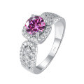Sterling Silver 1ct Moissanite Vintage Lace Princess Cut Bridal Ring-0-8