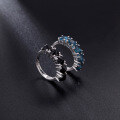 wholesale S925 Sterling Silver Plated 18k Gold Fashion Natural Topaz and Tourmaline Ring Jewelry for Women-0-1