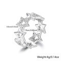 wholesale S925 silver jewelry set, cross-border hot-selling diamond-encrusted star bracelet, ring, and necklace for women, high-end new collection-0-7