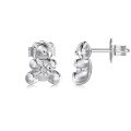 wholesale S925 Sterling Silver Japanese and Korean Light Luxury Hot Style Cute Bear Design Earrings for Women, Sophisticated and Fresh Sweet Ear Accessories-0-4