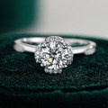 S925 Sterling Silver Moissanite Ring, High-End Women's Hollow Four-Paw Classic Proposal, Drop Shipping-0-4