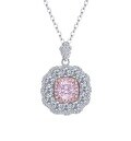 wholesale S925 Sterling Silver New Design 6*6 High Carbon Diamond Pendant Women's Small Luxe Style Necklace-0-4