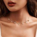 wholesale S925 Sterling Silver 14K Gold Plated Choker Necklace, Minimalist and Versatile, Direct Factory Wholesale-0-2