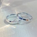 wholesale 9999 Pure Silver Couple Ring, Minimalist Design, High-End Sterling Silver Luxury Matching Ring Set for Valentine's Day Gift for Girlfriend-0-5
