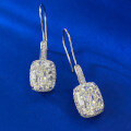 wholesale S925 Silver New 7*9mm Imported High-Carbon White G Diamond Cross-BorderIns Style Ear Hooks-0-5