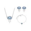 wholesale S925 Sterling Silver Original Design Jellyfish Jewelry Set with Natural Colored Gemstones Earrings Necklace Bracelet-0-0