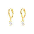 wholesale S925 Sterling Silver Oval Zircon Earrings For Women, Fashionable Minimalist Textured Ear Clasps-0-3