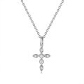wholesale S925 Sterling Silver Light Luxury Cross Pendant Collarbone Necklace, Popular on TikTok, Diamond-Accented Exquisite Necklace Accessory for Women-0-8