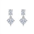 wholesale 925 Sterling Silver French-style Earrings Long Drop Advanced Sense Cross-border Hot Selling Moissanite Stud Earrings-0-1