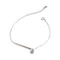 wholesale S925 Sterling Silver ST130 Korean-style Geometric Pendant Bracelet with Zirconia for Women, Exuding a Fresh and Elegant Charm-0-4