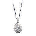wholesale S925 Sterling Silver Retro Egg-shaped Brushed Pendant 5*7mm High-end Versatile Design Necklace Live-0-4