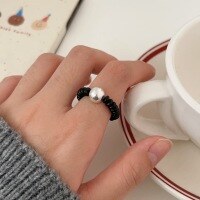 wholesale S925 Sterling Silver Round Bead Ring for Women, Small and Minimalist, Light Luxury Bracelet DIY Ring, Cold Style Japanese and Korean New Design-Sterling silver
