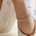 wholesale S925 Sterling Silver Full Pavé Grain Double Layer Bracelet Minimalist Style Versatile Small Design Jewelry Best Friend Gift-0-2