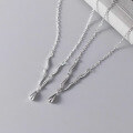 wholesale S925 Silver Nalan Minimalist Design Delicate Sweet and Fresh Plain Drop Wave Necklace Y01835-0-2