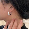 wholesale S925 Sterling Silver Geometric Hollow Minimalist Earrings for Women, Designed with a Sense of Sophistication-0-2
