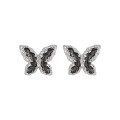 wholesale S925 Sterling Silver 237 Niche Individualistic Chic Ins High-End Dark Gothic Design Black Butterfly Resin Drop Earrings for Women-0-5