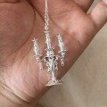 wholesale S925 Sterling Silver Star Candleholder Pendant Necklace, Small Artisan Design, Dreamy Fairy Tale Star and Moon Necklace for Sweaters-0-5