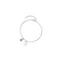 wholesale S925 Sterling Silver Maker Lucky Small Square Plate Ballpoint Pen Minimalist Silver Bracelet for Women, Korean Style Elegant Personality Niche Design-0-4