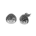 wholesale S925 Sterling Silver Cloud-Pull Earrings, Retro Cute Oxidized Silver Hedgehog Studs, Cross-Border Direct from Manufacturer-0-4