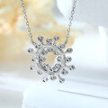 wholesale S925 sterling silver new sunflower necklace for women, small and unique design,, versatile-0-2
