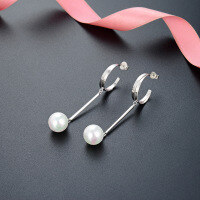 wholesale S925 silver Korean and Japanese style elegant pearl earrings for women, small and trendy design with tassels, cross-border new accessory for wholesale-Silver Shell Pearl Earrings>925 Silver