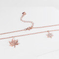 wholesale Rose Gold S925 Silver Maple Leaf Necklace, Versatile Commuter Style Women's Collarbone Chain-0-2