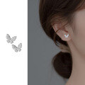 wholesale Sterling Silver Insect Temperament Inlaid Diamond Butterfly No Ear Piercing Sweet Ear Clip Women Korean Style Earrings M00727-0-2