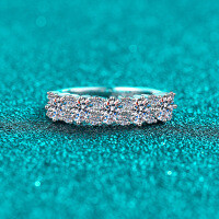 S925 Sterling Silver Full Moissanite Women's Ring, Elegant Daily Wear-1.68 carats, all-Mozambique  No. 18