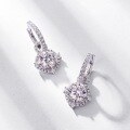 wholesale S925 Sterling Silver New Minimalist Moissanite Earrings for Women, Fully Set with Colored Gemstones, High-End Earrings, European and American Luxury Fashion-0-1