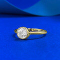 wholesale S925 Silver Gold 6mm Round Diamond Polished Ring for Women, Daily Versatile-0-1