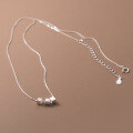 wholesale S925 Sterling Silver Brushed Square Necklace, Minimalist Niche Design Elegant Women's Necklace Y00648-0-2