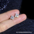 S925 Silver Cross Screw Ear Studs, D Color Moissanite, Simple Ins Style-0-1